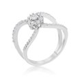 thumbnail image 1 of Joyce 0.4 CT Cubic Zirconia White Gold Rhodium Delicate Floral Wrap Ring - Size 6, 1 of 1