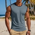 thumbnail image 2 of HappyYEE Men's Sport Tank Tops, Fashion Color Block Sleeveless Round Neck T-Shirt, Summer Breathable Loose Workout Tanks Dark Gray L, 2 of 8