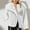 #210-White, variant on Women's Winter Faux Fur Short Coat - Solid Color Warm Outerwear - Stylish Insulated Jacket with Classic Collar