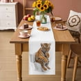 thumbnail image 2 of Funny Tigers Table Runner 108 Inches, Cute Art Fun Lovely Animals on Toilets Bed Runner Dresser Scarves Tabletop for Indoor Outdoor Parties/Ceremony/Banquet, 13"x 108", 2 of 8