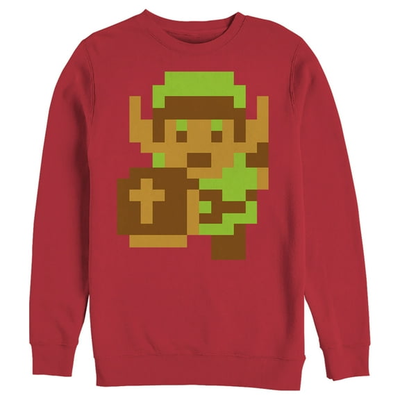 Men's Nintendo Legend of Zelda Pixel Link Sweatshirt Red Small