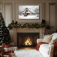 thumbnail image 3 of Framed Christmas Wall Art, Farmhouse Barn Pictures Wall Decor Winter snow Scene Canvas Painting Print Home Artwork Decorations for Bathroom Living Room Bedroom, 3 of 7
