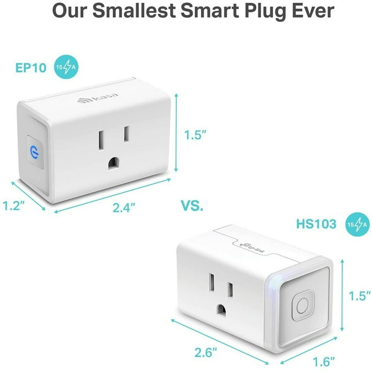 TP-Link Kasa Smart Plug Mini 15A, Alexa Work Socket, 4-Pack EP10P4