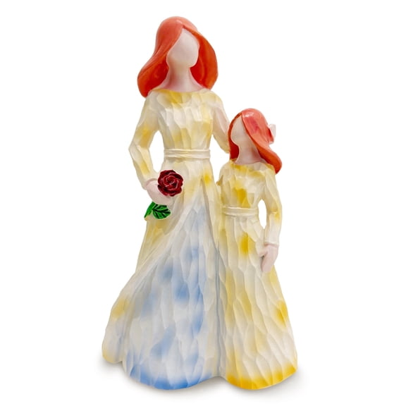 Mom Birthday Gifts from Daughter, Hand Painted Resin Mother Daughter Embrace Figurine Gift for Mom Grandma Aunt