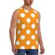 thumbnail image 2 of Fotbe Orange And White Polka Dot Men's Camiseta sin Mangas Estampada para Hombres, Playera Casual para Gimnasio, Entrenamiento, Playa-Large, 2 of 7