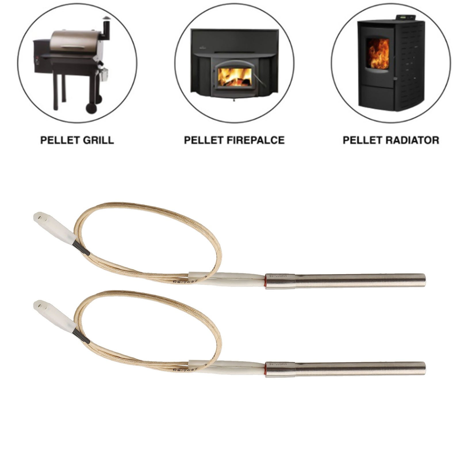 Hot Rod Ignitor Replacement Pack of 2 for Traeger and For PitBoss Grills