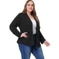 thumbnail image 3 of GRACE & GRANDEUR Blazer de Bureau pour Femme Grande Taille d'Automne à Revers Cranté, Boutonné, 2X Noir, 3 of 5