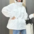thumbnail image 4 of -Chaqueta cortavientos Vintage para mujer, abrigo estético de gran tamaño con cremallera, protector solar, moda coreana, Verano, 4 of 5