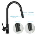 thumbnail image 4 of Induction Faucet Smart Touch Sensor Pull Out Tap Stainless Steel Rotating Sprayer for Kitchen Sink, Black, 4 of 8