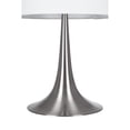 thumbnail image 3 of Cresswell Lighting 19" Modern Brushed Nickel Fluted Metal Base Table Lamp with White Shade, 3 of 7