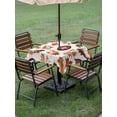 thumbnail image 5 of Square Outdoor Tablecloth with Umbrella Hole Fall Maple Leaf Football Outside Table Cloth Waterproof Patio Table Cover Autumn Farmhouse Vintage Zipper Tablecloths for Picnic Party Camping 54x54 Inch, 5 of 8