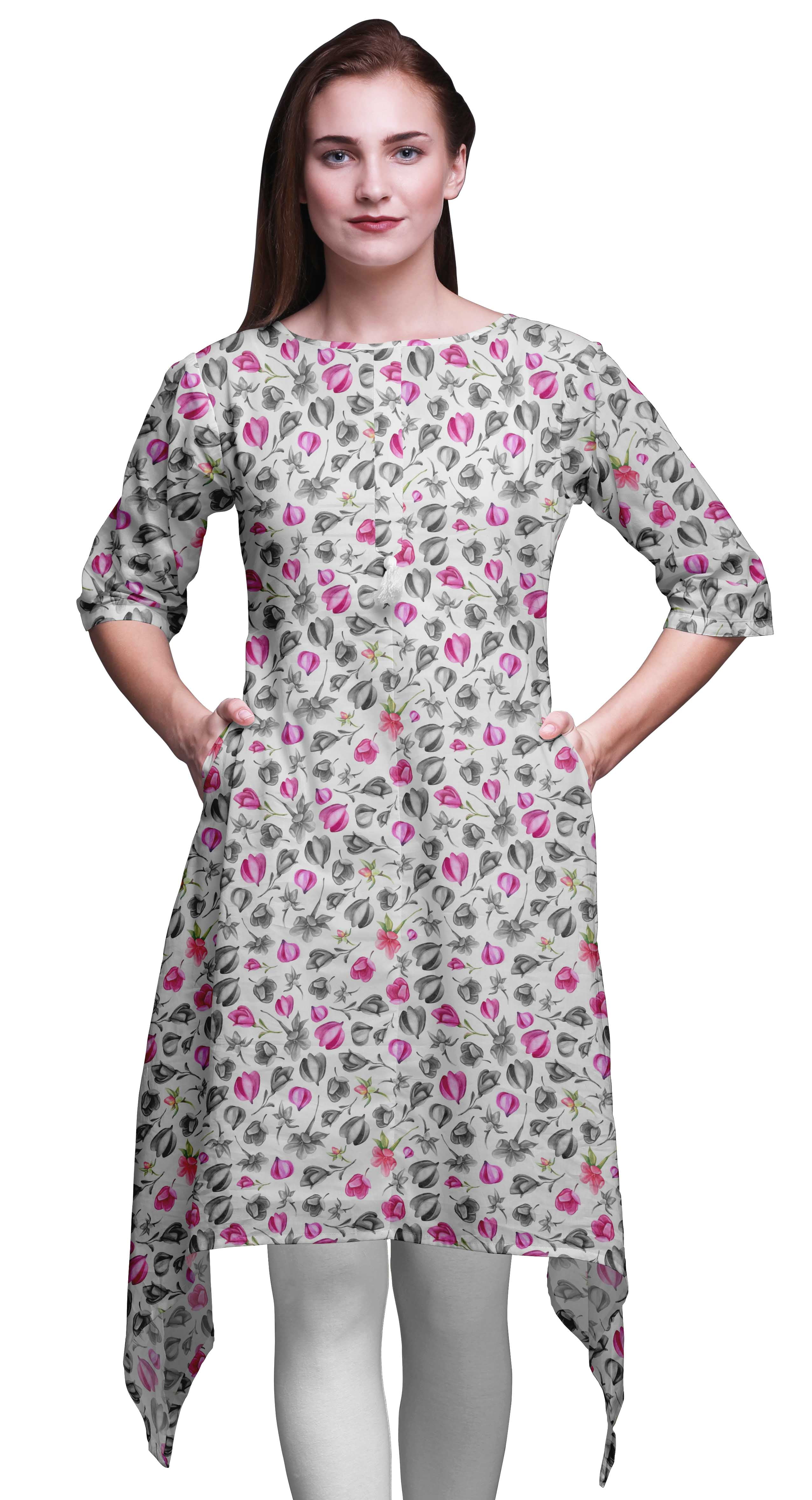 Indian Summer New Design Print Women Ethnic Style Dress Top Tunic Kurta Kurti 