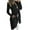 Black, variant on Kureaily Women's Solid Color Solid Color Lapel Slim Long Windbreaker Cardigan Jacket Womens Lightweight Cardigan