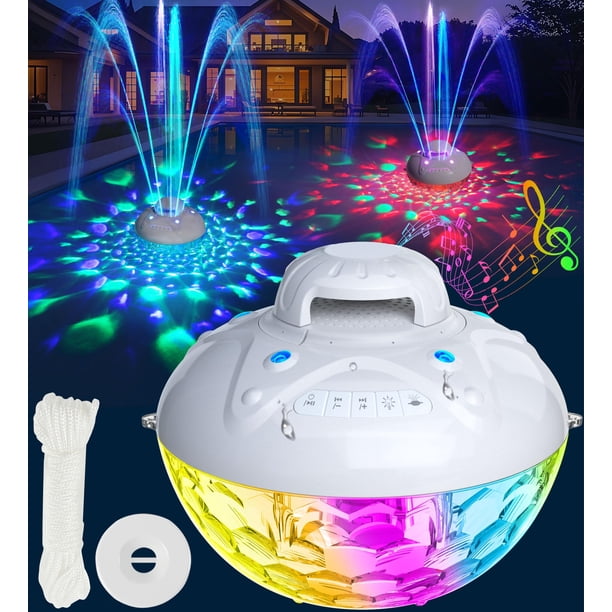 Altavoz Bluetooth para piscina KingSom 3 en 1 con fuente de luz