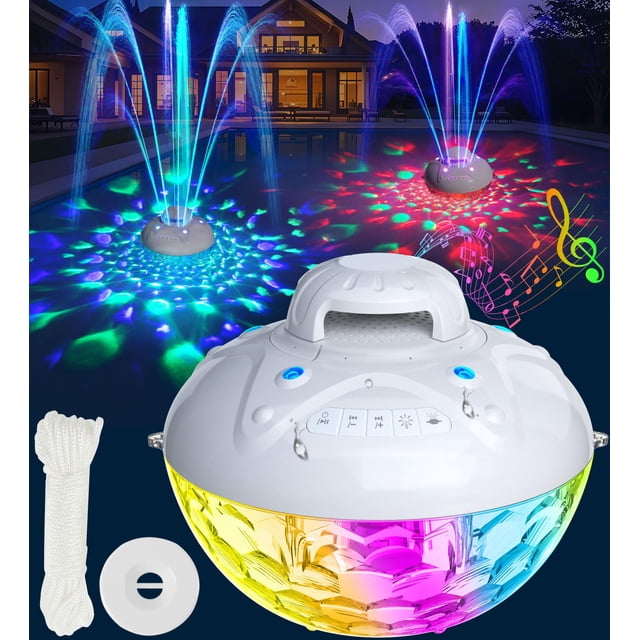 Altavoz Bluetooth para piscina KingSom 3 en 1 con fuente de luz