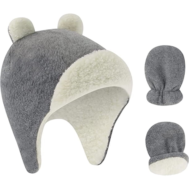 Gorro de invierno para bebé - 0-24 meses Conjunto de gorros y manoplas de invierno para bebé - Gorro de invierno para bebé niño y niña 0-6, 6-12, 12-24 meses Estrella Naciente Sombreros