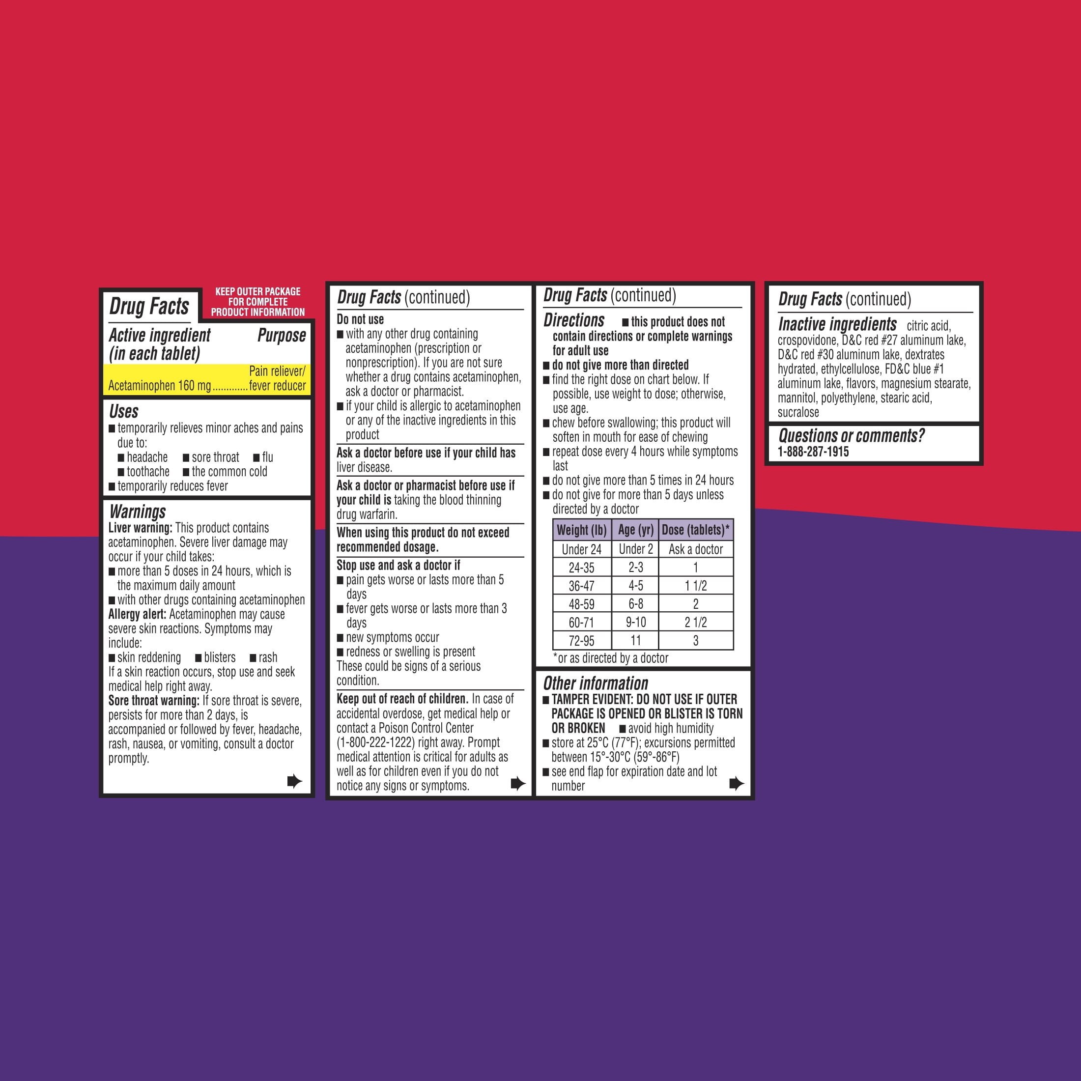 Jr Strength Acetaminophen Dosage Chart