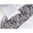 thumbnail image 3 of Leaf Print Bed Runner, Botanical Style Nostalgic Art Silhouettes Pattern on Striped Backdrop, Decorative Accent Bedding Scarf for Hotels Homes & Guest Rooms, Twin, Fawn Indigo and Dusk, by Ambesonne, 3 of 3