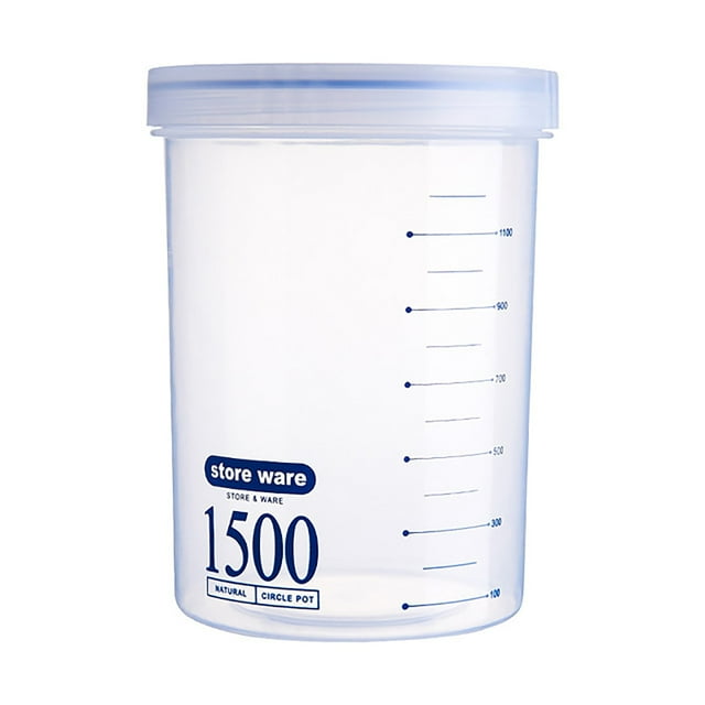 Oleegame 1PC Produce Storage Round Plastic Sealed Jar Storage Jar Kitchen Multigrain Storage Box
