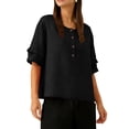 thumbnail image 4 of Jacenvly Hauts pour Femmes Tendance Liquidation Mode Hauts d'Été à Manches Courtes Col Rond Unis Débardeurs Réguliers Hauts pour Femmes en Liquidation, 4 of 7