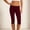 Wine, variant on XPMWRP Women's High Waist Capri Yoga Pants Stretchy Workout Cropped Leggings Breathable Athletic 3/4 Length Pants Gray L