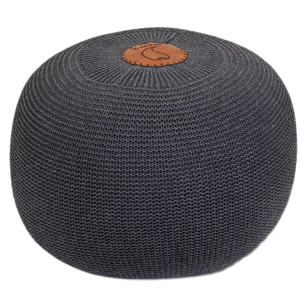 Round Pouf Foot Stool Ottoman Knit Bean Bag Floor Chair Cotton
