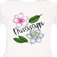 thumbnail image 4 of Inktastic Mississippi Magnolia Flowers and Leaves Boys or Girls Long Sleeve Baby Bodysuit, 4 of 5