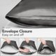 thumbnail image 5 of Deconovo Funda de almohada de seda Queen para cabello y piel, paquete de 2, gris carbón, fundas de almohada de satén con cierre de sobre, protector de almohada suave y antideslizante, 5 of 8