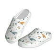 thumbnail image 2 of Daiia Sea Creatures Print Women’s Fuzzy Slippers Memory Foam Lightweight House Shoes Cozy Loafer Flannel House Shoes-46/47, 2 of 7