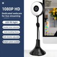 thumbnail image 1 of 4K Webcam with Microphone  Web Cameras with Light  Desktop Streaming USB Face Web Cam with Bracket for Facebook  YouTube  Skype  TV  PC, 1 of 9