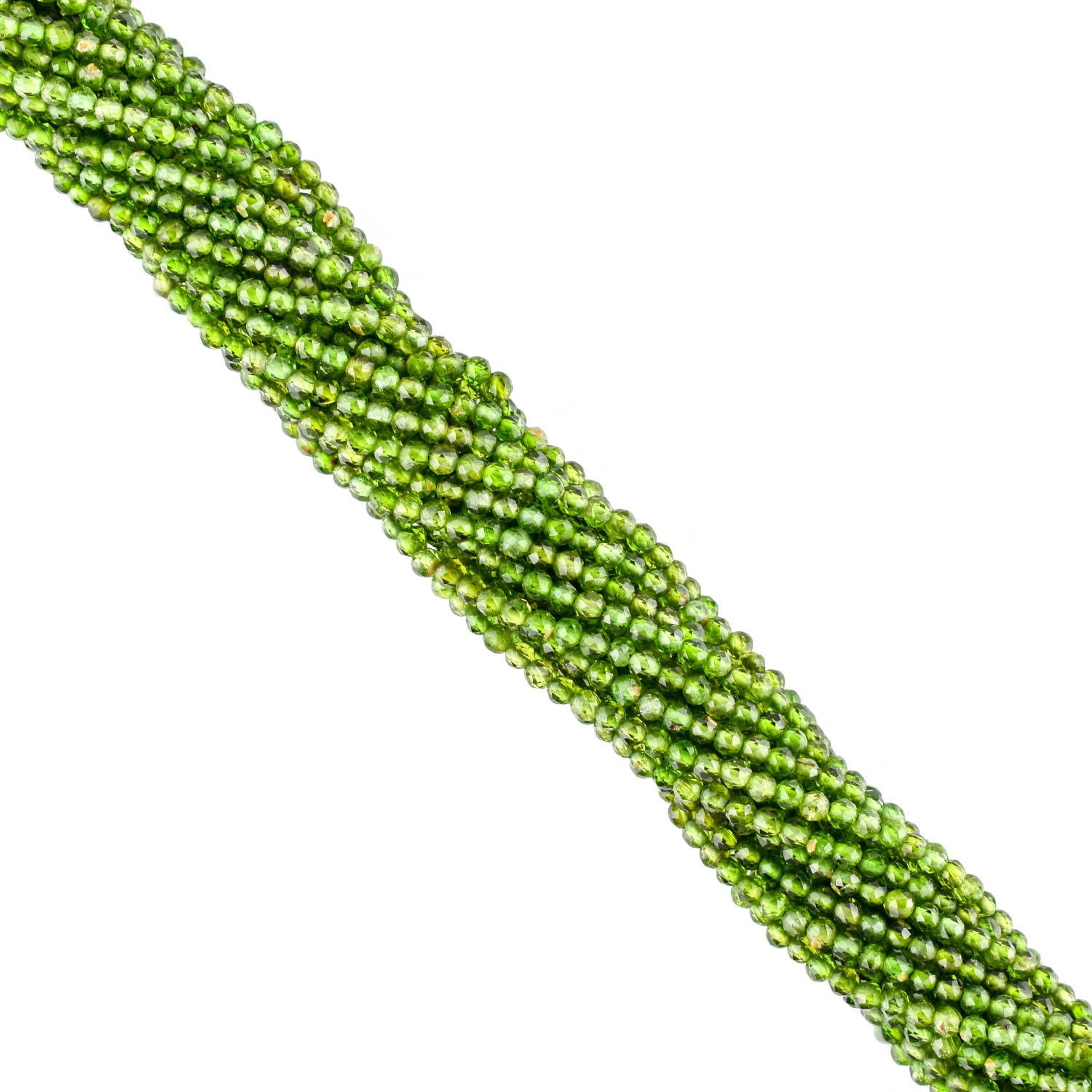 QNAVIC Natural Chrome Diopside Gemstone Micro Faceted Rounds Beads Strand Drilled Stone Chakra Healing Crystals DIY Jewelry Making Wholesale Bulk Loose Supply Strand 30 Centimeter (1 Strand)