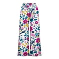 thumbnail image 7 of MYAOYI Women's Boho Bright Floral Print Wide Leg Pants, Smocked Elastic High Waist Loose Flowy Palazzo Trousers for Summer Daily Wear, 7 of 7