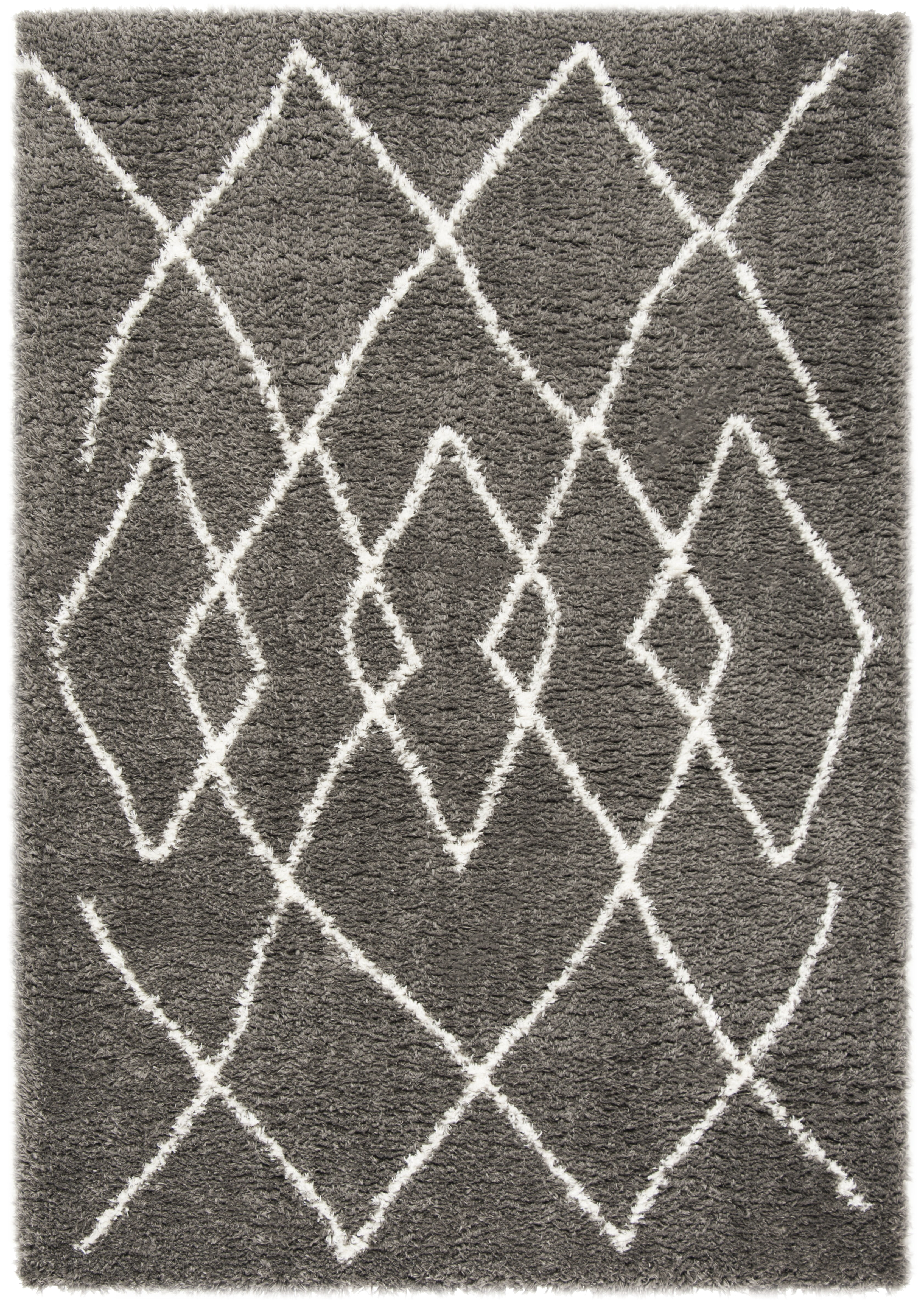 Safavieh Flokati Gisselle Abstract Shag Area Rug, Charcoal/Ivory, 5'3" x 7'6"