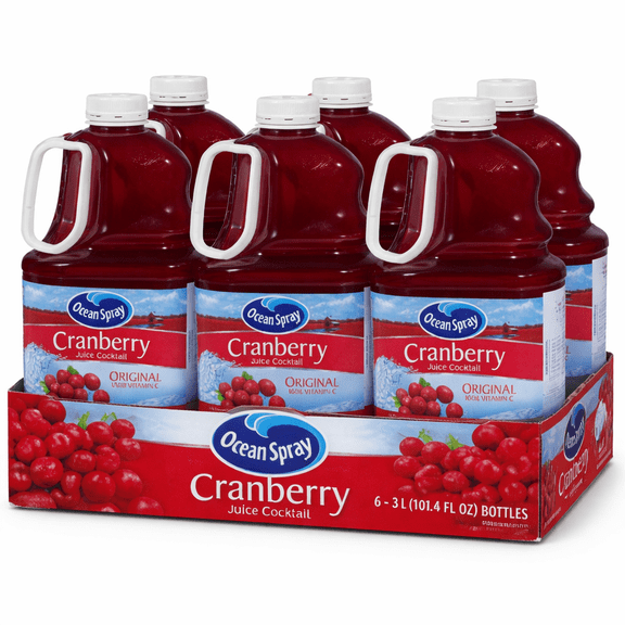 Ocean Spray Cranberry Juice Cocktail Original, 3 Liter Bottles, 6 Pack