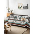 thumbnail image 3 of Turquoise Red Boho Couch Cover, Southwestern Ethnic Aztec Retro Geometric Sofa Cover Blanket for 2 Seat Cushion, Sectional Sofa Slipcover Furniture Protector for Living Room Bedroom 71''x102'', 3 of 9