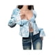 thumbnail image 2 of VISgogo, camiseta corta para mujer, manga larga con estampado de farol, blusas cortas con corte bajo y abertura alta, camisa delgada con ombligo y volantes para mujer VISgogo  moda, 2 of 9