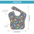 thumbnail image 4 of Hirioo Fruit Ice Cream for Baby Waterproof Pocket Bib Adjustable Closed for Babies Toddlers with Large Pocket 6-24Months, 4 of 8