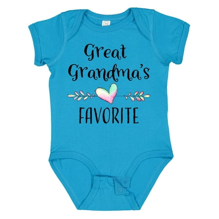 

Inktastic Great Grandmas Favorite- Heart Great Grandchild Gift Baby Boy or Baby Girl Bodysuit