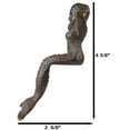 thumbnail image 2 of Small Nautical Siren Mermaid Venus Making Up Hair Cast Iron Rustic Sculpture, 2 of 9
