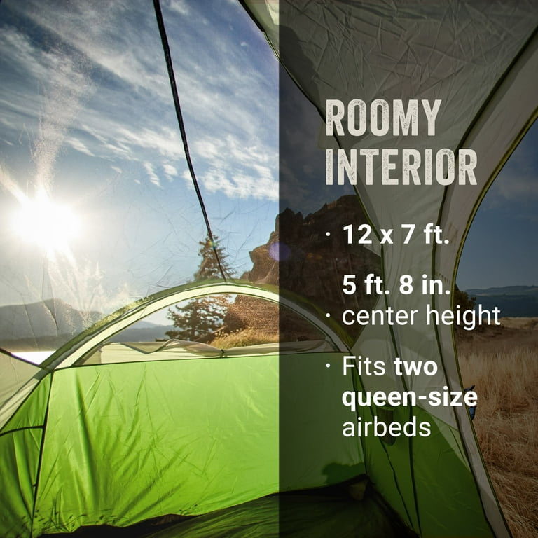 Coleman 8-Person Camping Dome Tent, 1 Room, Montana Series, Green