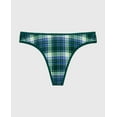 thumbnail image 4 of Cotton Thong Panty in Evergreen Plaid, 4 of 5