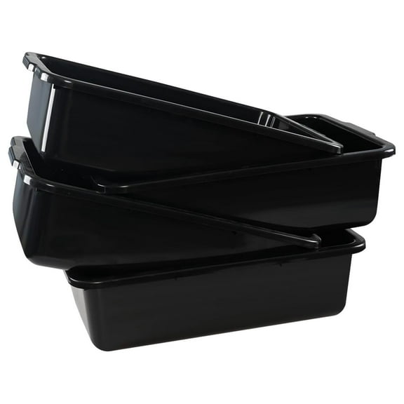 34 Liter Large Commercia Bus Tubs, Plastic Bus Tray Boxes Set of 4