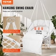 thumbnail image 2 of VEVOR Hanging Hammock Swing Chair, 330 Lbs Capacity, Macrame Hanging Chair with Cushion and Mounting Hardware, Cotton Rope Swing Chair for Bedroom, Balcony, Patio, Garden, Beige, 2 of 9