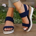 thumbnail image 5 of Willtoo Womens Platform Espadrilles Wedge Sandals,Slip on Elastic Ankle Strap Sandals for Women Casual Open Toe Beach Boho Sandal, 5 of 6