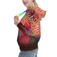 thumbnail image 2 of Fotbe Fireworks Pattern Womens Long Sleeve Hoodie, Pullover Hooded Sweatshirt, Kangaroo Pocket Hoodie with Eye-catching Drawstrings-X-Large, 2 of 7