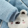 thumbnail image 5 of Zwiiyzr Newborn Baby Girl Boy Clothes Fluffy Bear Ear Hooded Jumpsuit Fleece Rompers Onesie Long Sleeve Warm Winter Coat Outfits Blue, 5 of 7