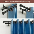 thumbnail image 6 of Double Curtain Rods for Windows 36 to 72 Inch, Matte Black Double Curtain Rods with End Cap Finials, 1-Inch Front and 5/8 Inch Back Double Drapery Rod, Adjustable Double Rod Curtain Rod, 6 of 14