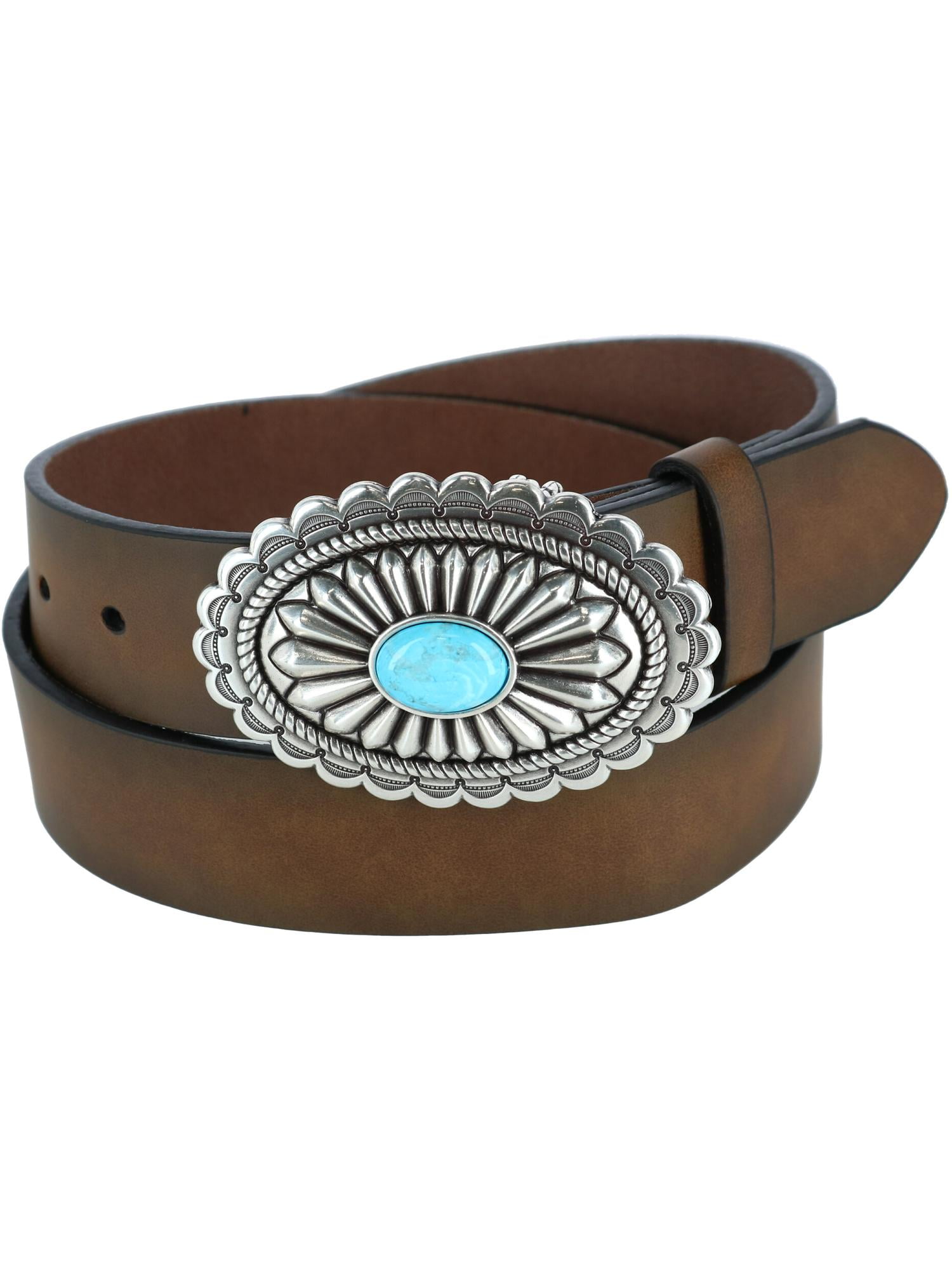 Ariat ARIAT LADIES BROWN BELT WITH ENGRAVED BUCKLE SIZE 26/65 RETAIL $44.99 LEATHER 