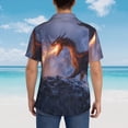thumbnail image 3 of Lsque Winter Fire Dragon pattern Hawaiian Shirt for Men, Unisex Summer Beach Casual Short Sleeve Button Down Shirts-XX-Large, 3 of 9