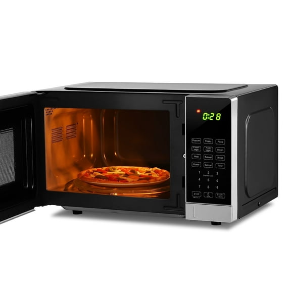 Sunmaki 0.7 Cu Ft Microwave Oven with Easy Clean, 9 Auto Menus & LED Lighting